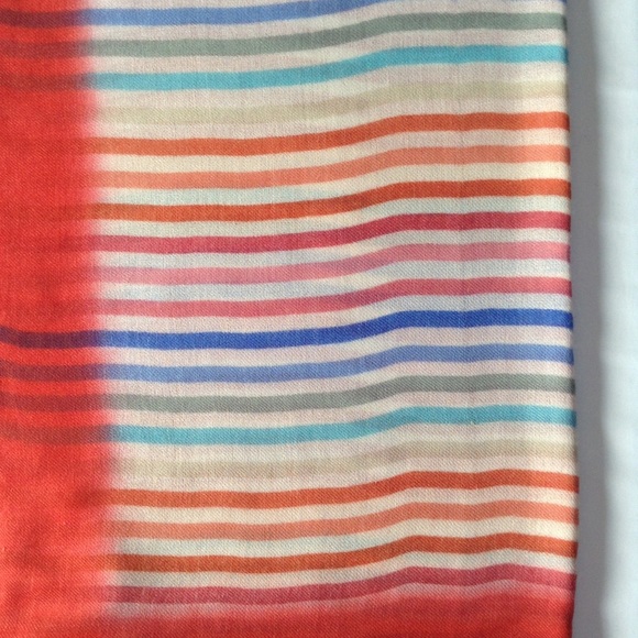 New Cotton-Wool Multicoloured Stripes Stroll-Scarf - Picture 2 of 2